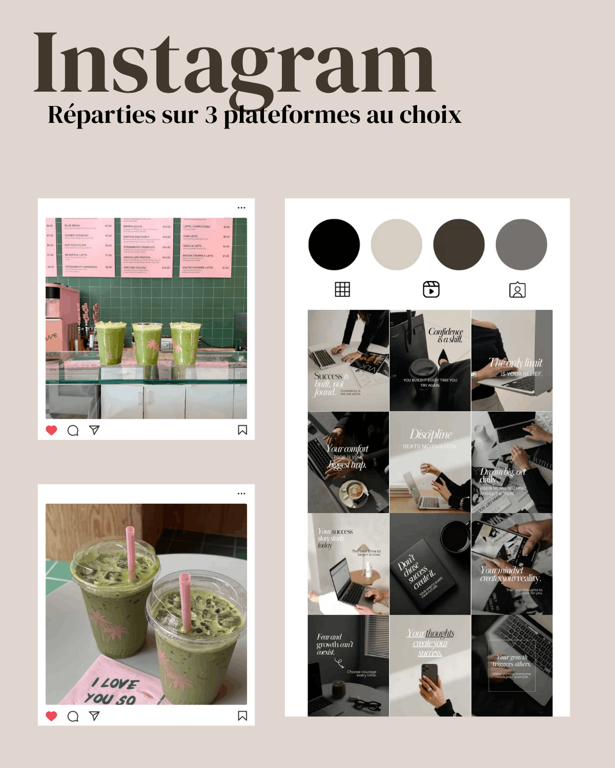 Example de publication Instagram pour une compagnie de matchat